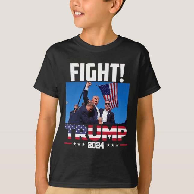 Camiseta Trump 2024 Luta Punho Comício Comício Trump 2024 A (Frente)