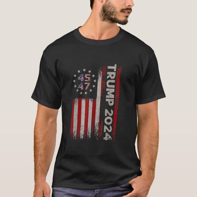 Camiseta Trump 2024 Lutar Contra a Luta contra o Apoio Amer (Frente)