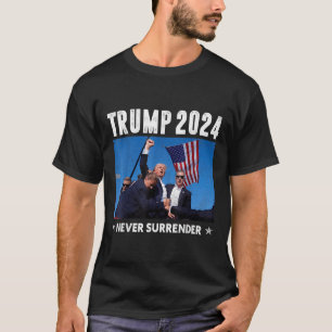 Camiseta Trump 2024 Nunca Entregue Pro Trump Para President