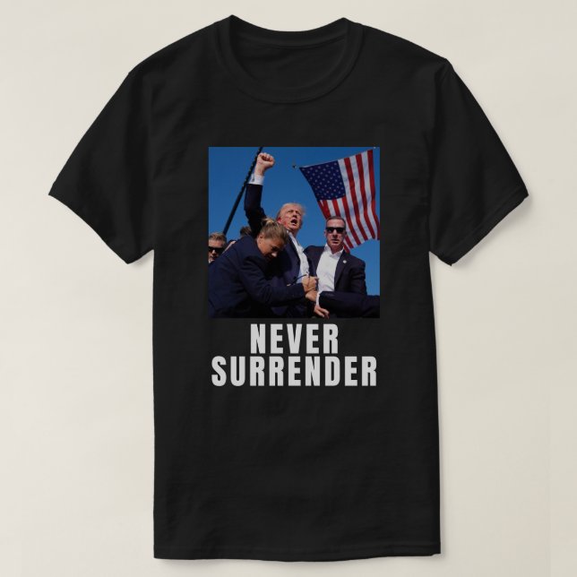 Camiseta Trump 2024 Nunca Rende (Frente do Design)