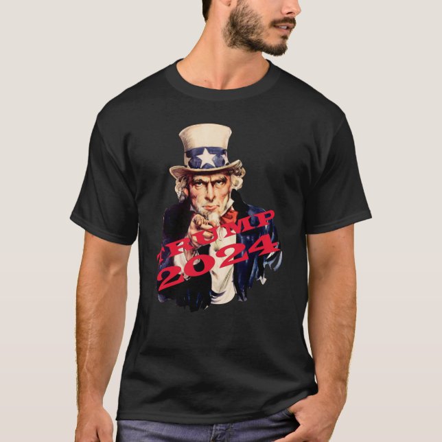 Camiseta Trump 2024 para Presidente e Prisão (Frente)