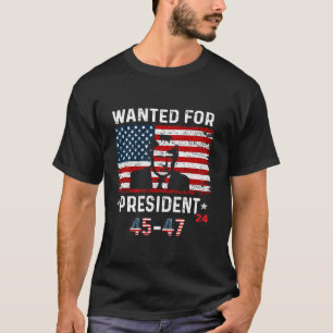 Camiseta Trump 2024 Procurado Pela Presiden America Flag us