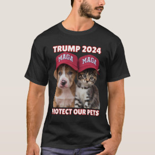 Camiseta Trump 2024 Proteja Nossos Animais Engraçados Comen