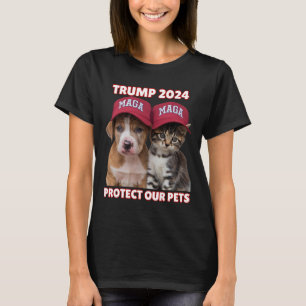 Camiseta Trump 2024 Proteja Nossos Animais Engraçados Comen