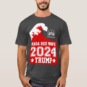 Camiseta TRUMP 2024 Red Wave DEUS Fé Liberdade ULTRA MAGA