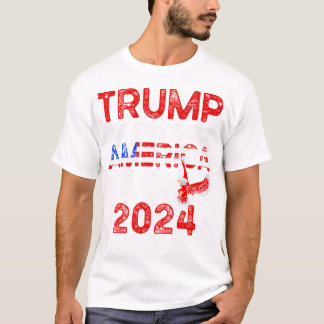 Camiseta Trump 2024 Retome América Bandeira Americana Trump