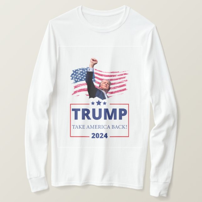 Camiseta Trump 2024 "Take America Back" T-shirt (Frente do Design)
