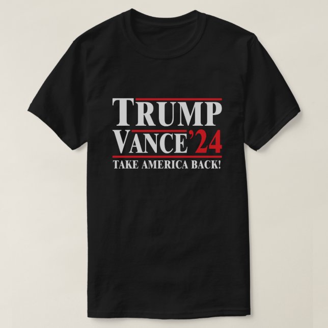Camiseta Trump 2024 "Take America Back" T-shirt Black (Frente do Design)