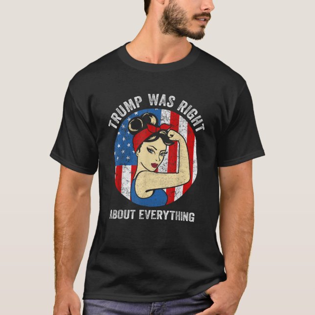 Camiseta Trump 2024 Tee Trump Estava Certo Sobre Tudo T (Frente)