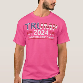 Camiseta Trump 2024 Tornar os Votos Contados Novamente