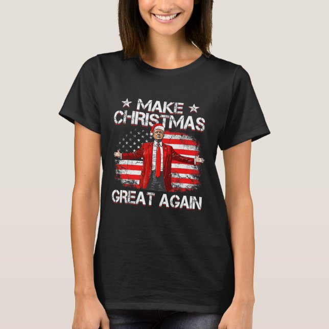 Camiseta Trump 2024 Torne O Excelente De Natal Mais Engraça (Frente)