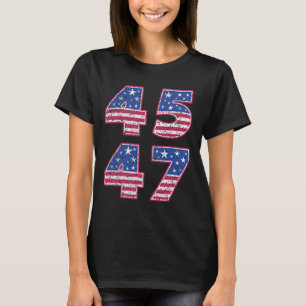 Camiseta Trump 2024 Vintage 45 47 America Flag Tee For Wome