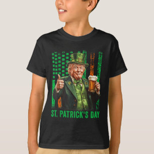 Camiseta Trump 2025 Bandeira Americana Vintage Dia de São P