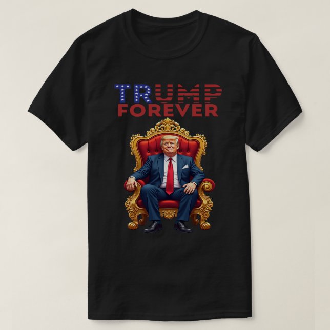 Camiseta Trump 2028 King Forever Torna a América Excelente  (Frente do Design)