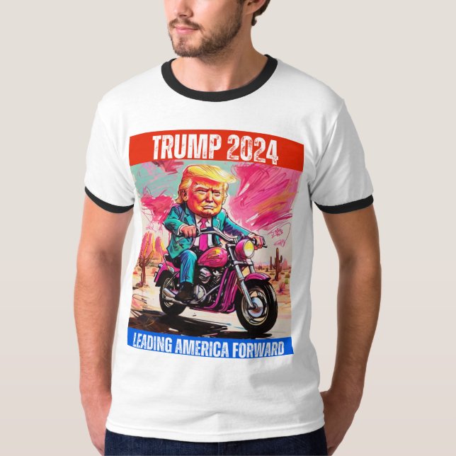 CAMISETA TRUMP 2204 LIDERANDO AMÉRICA PARA A FRENTE (Frente)