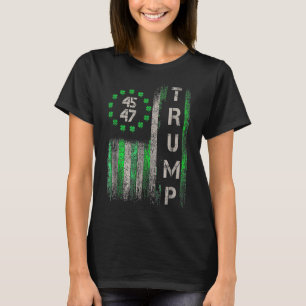 Camiseta Trump 45 47 Bandeira Americana Vintage Dia de São