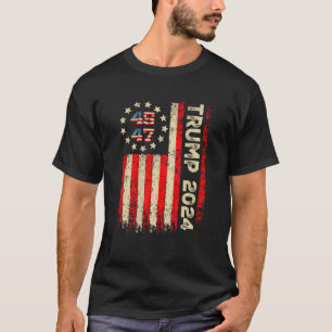 Camiseta Trump 45 47 Devolva a América à Bandeira Trump 202
