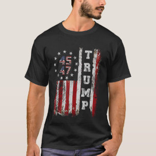Camiseta Trump 45 47 Devolva americano de volta trump 2025