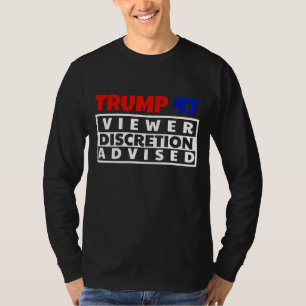 CAMISETA TRUMP 47: A DIMENSÃO DO VISUALIZADOR É ACONSELHADA