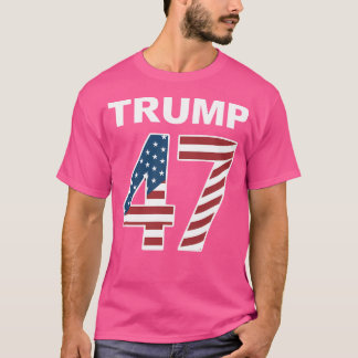 Camiseta Trump 47 Amigos Patrióticos Familiares Meninas Cam