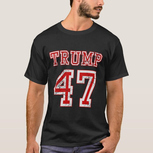 Camiseta Trump 47 Eleições 2024 Homens Conservadores Republ (Frente)