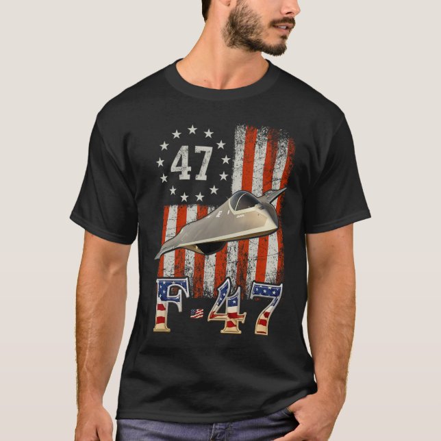 Camiseta Trump 47th Shirts F47 Fighter Jet F-47 Aircraft Us (Frente)