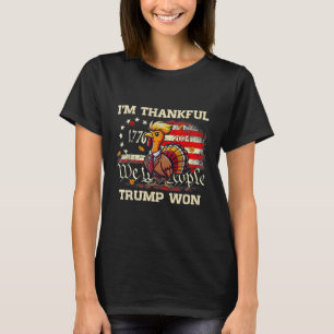 Camiseta Trump Ação de Graças - Estou grato Trump venceu 20