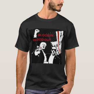 Camiseta Trump Assination Lineart, Sangue dentro, Sangue fo