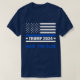 Camiseta Trump azul 2024 sinalizador de linha azul fina (Frente do Design)