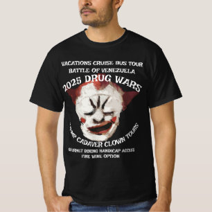CAMISETA TRUMP CADÁVER PALHAÇO GUERRA DE DROGAS CRUZEIRO DE