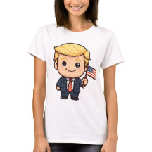Camiseta Trump Cartoon Fofo | Bandeira Americana P