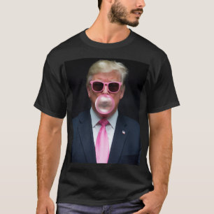 Camiseta Trump Chiclete Rosa Presidente 47 EUA