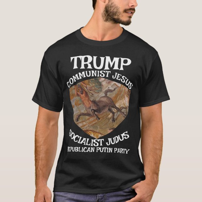 Camiseta Trump Communist Socialist Judas Jesus Muslim (Frente)