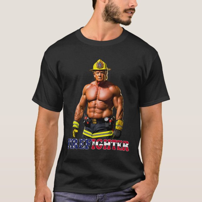 Camiseta Trump Como Um Bombeiro Fogueiro De Buff 2024 (Frente)