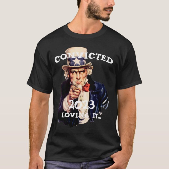 Camiseta Trump Condenado 2023 Tio Sam (Frente)