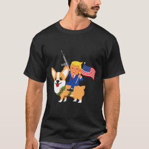 Camiseta Trump Corgi Arma Merica Eleição 2020 Donald Cachor