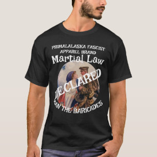 CAMISETA TRUMP DECLARA LEI MARCIAL FW FV HG HOMEM BARRICADA