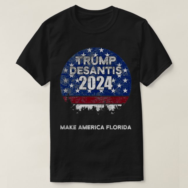 Camiseta Trump DeSantis 2024 torna América da Flórida Ameri (Frente do Design)