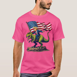 Camiseta Trump Dirigindo Um Trump T-Rex Dinossauro Na Ameri