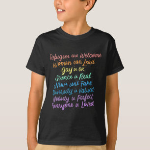 Camiseta Trump Diversity Science Refugiados amam mulheres d