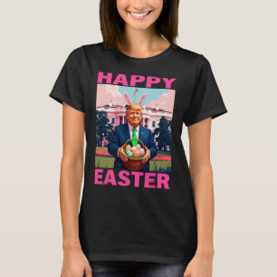 Camiseta Trump Divertido E Ovos De Páscoa Esboço Casa Branc