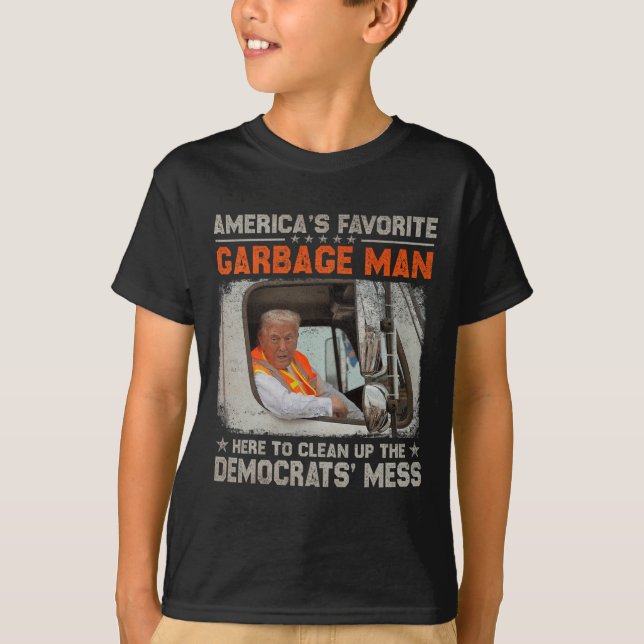 Camiseta Trump do homem de lixo favorito da América em Trás (Frente)