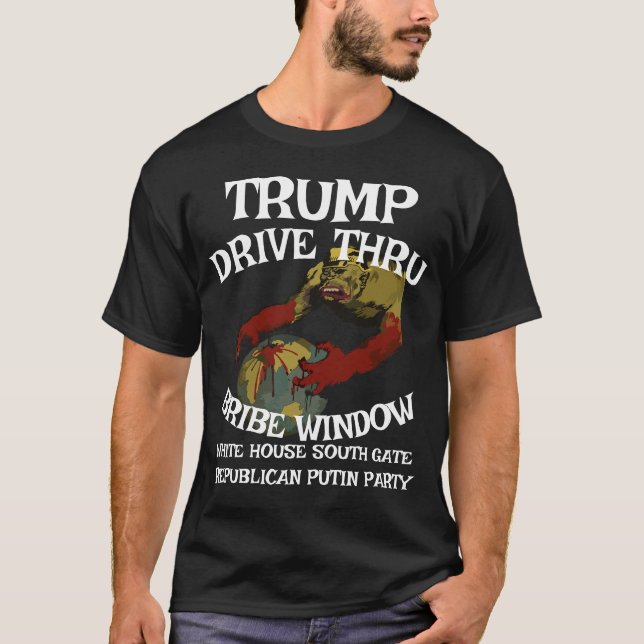 Camiseta Trump Drive Por Bribe Janela Branca WH (Frente)