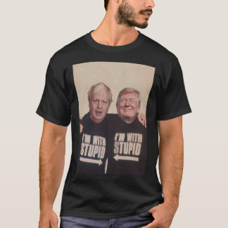 Camiseta Trump e Boris Johnson - Eu_m com Estúpidos
