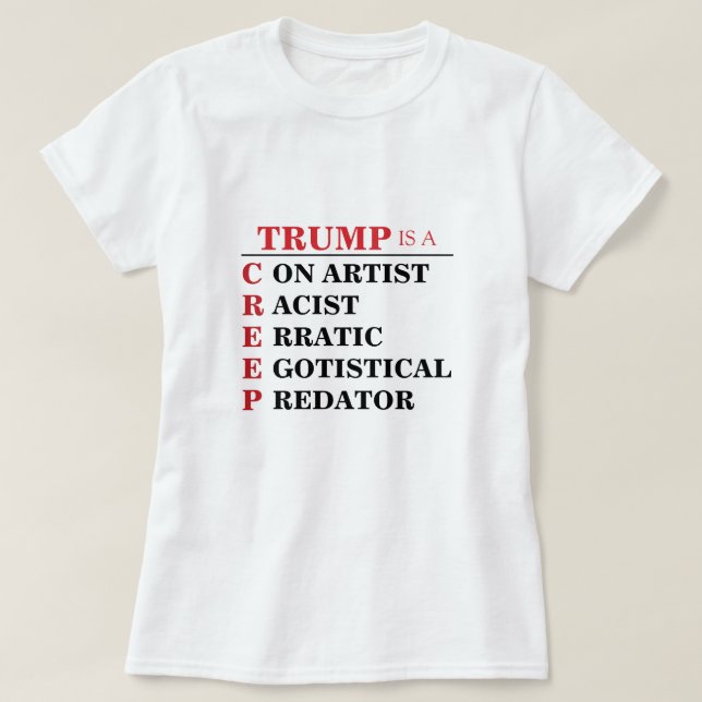 Camiseta Trump é um creme Predador Con Artista Presidente (Frente do Design)