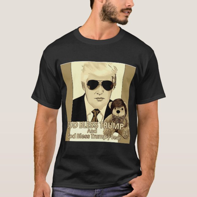 Camiseta Trump e Urso de Trumpy do Deus abençoe (Frente)