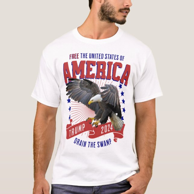 Camiseta Trump Eagle 2024 Freedom (Frente)