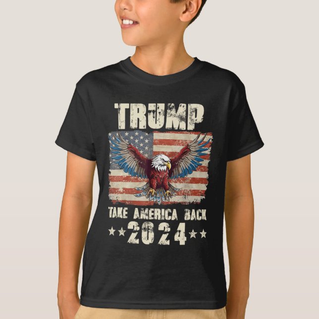 Camiseta Trump Eagle Presidente Dos Eua 2024 Retire A Améri (Frente)