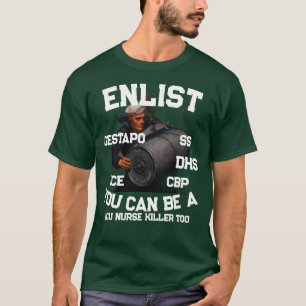 CAMISETA TRUMP ENFERMEIRA UTI ASSASSINO ASESINO CBP ICE DHS
