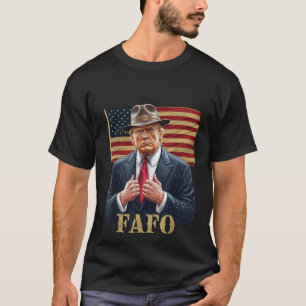 Camiseta Trump FAFO Foda-se Descobrirá Bandeira dos EUA Ret